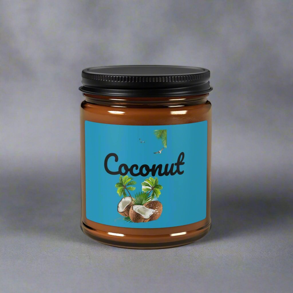Coconut Scented Candle (Multi-Size, Amber Jar) (7125346189415)
