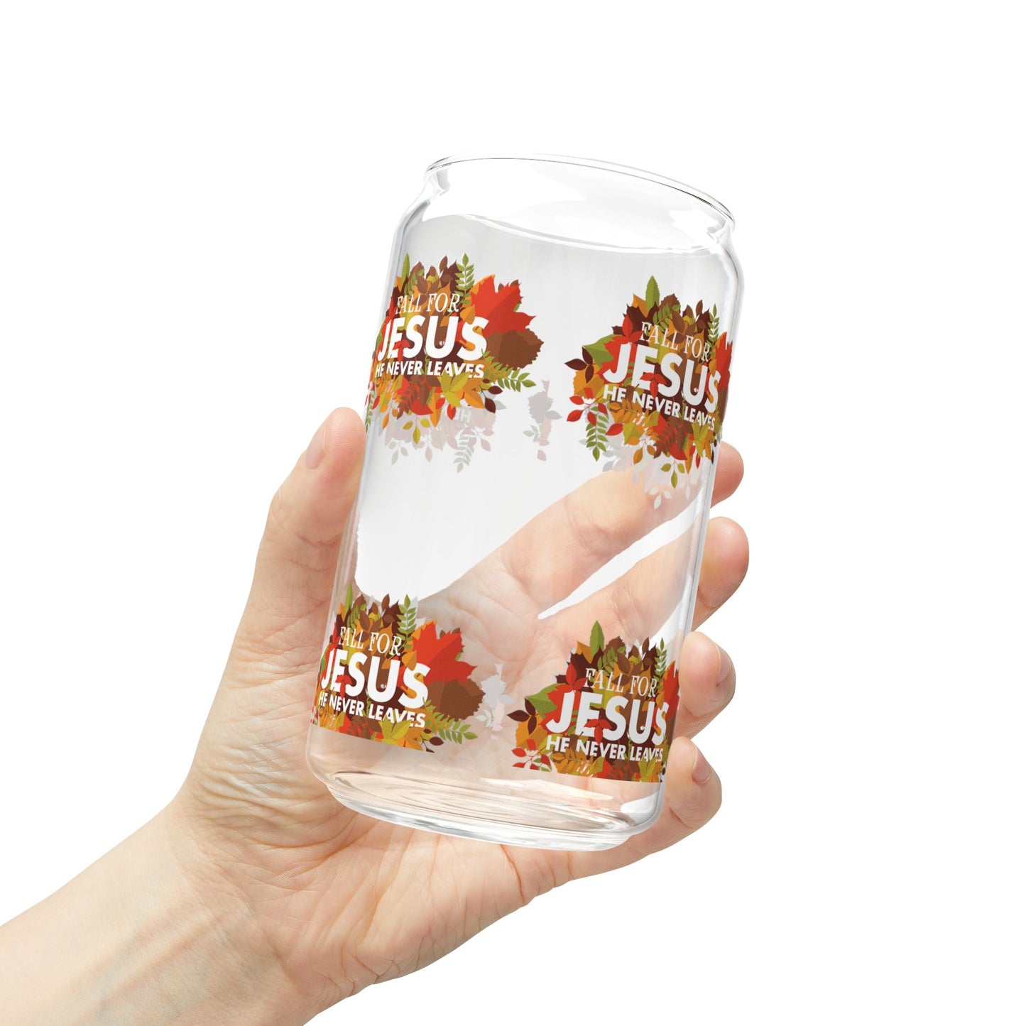 Fall For Jesus Sipper Glass, 16oz (7139603644519)