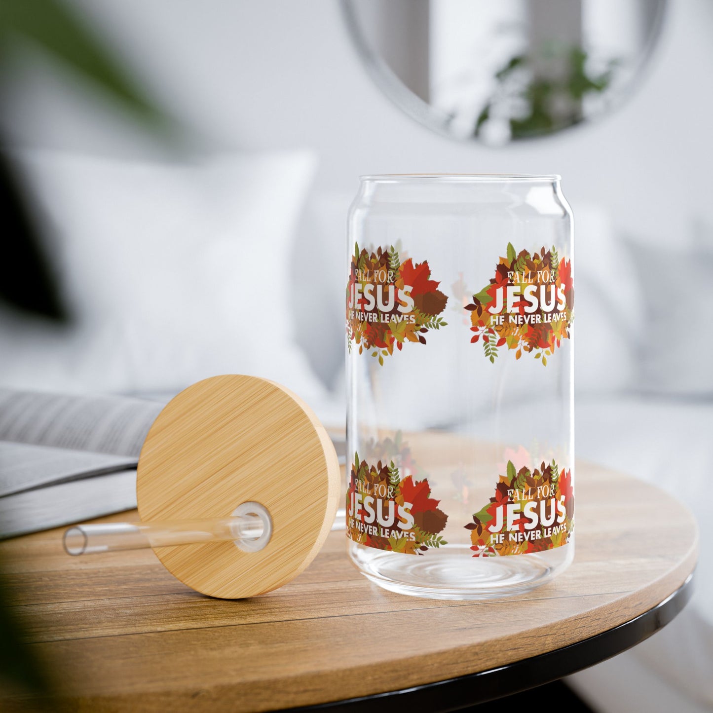 Fall For Jesus Sipper Glass, 16oz (7139603644519)