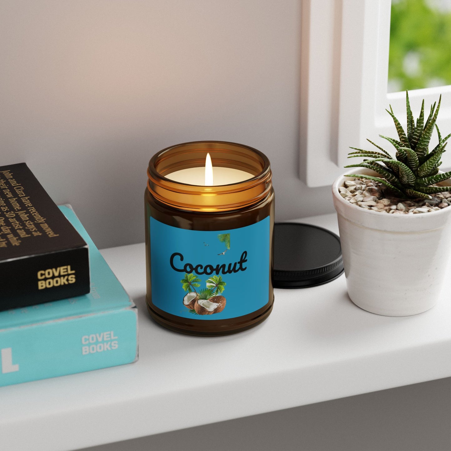 Coconut Scented Candle (Multi-Size, Amber Jar) (7125346189415)
