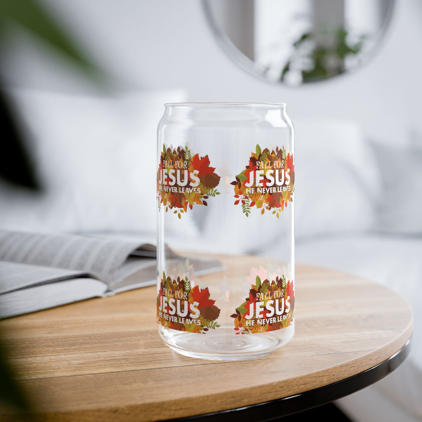 Fall For Jesus Sipper Glass, 16oz (7139603644519)