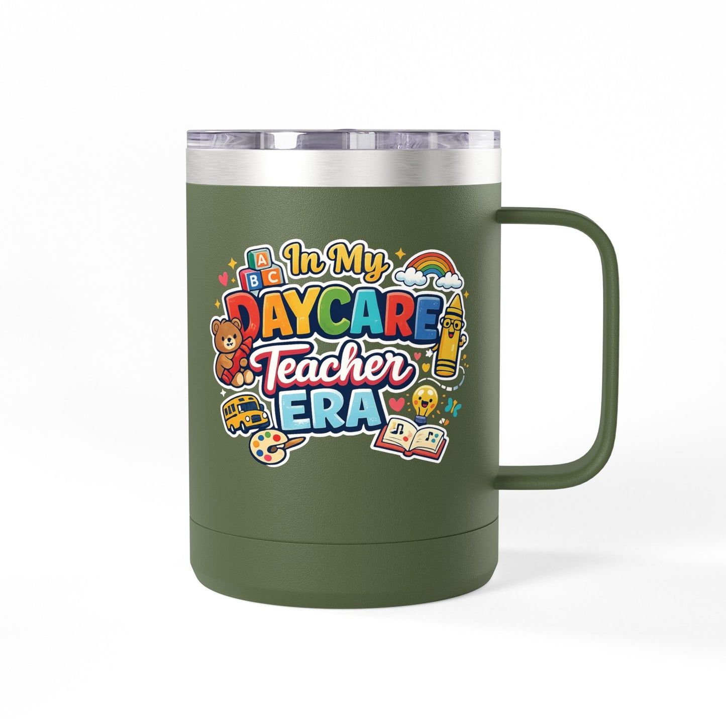 Daycare Teacher 15oz Insulated Mug "In My Daycare Teacher Era" Travel Tumbler