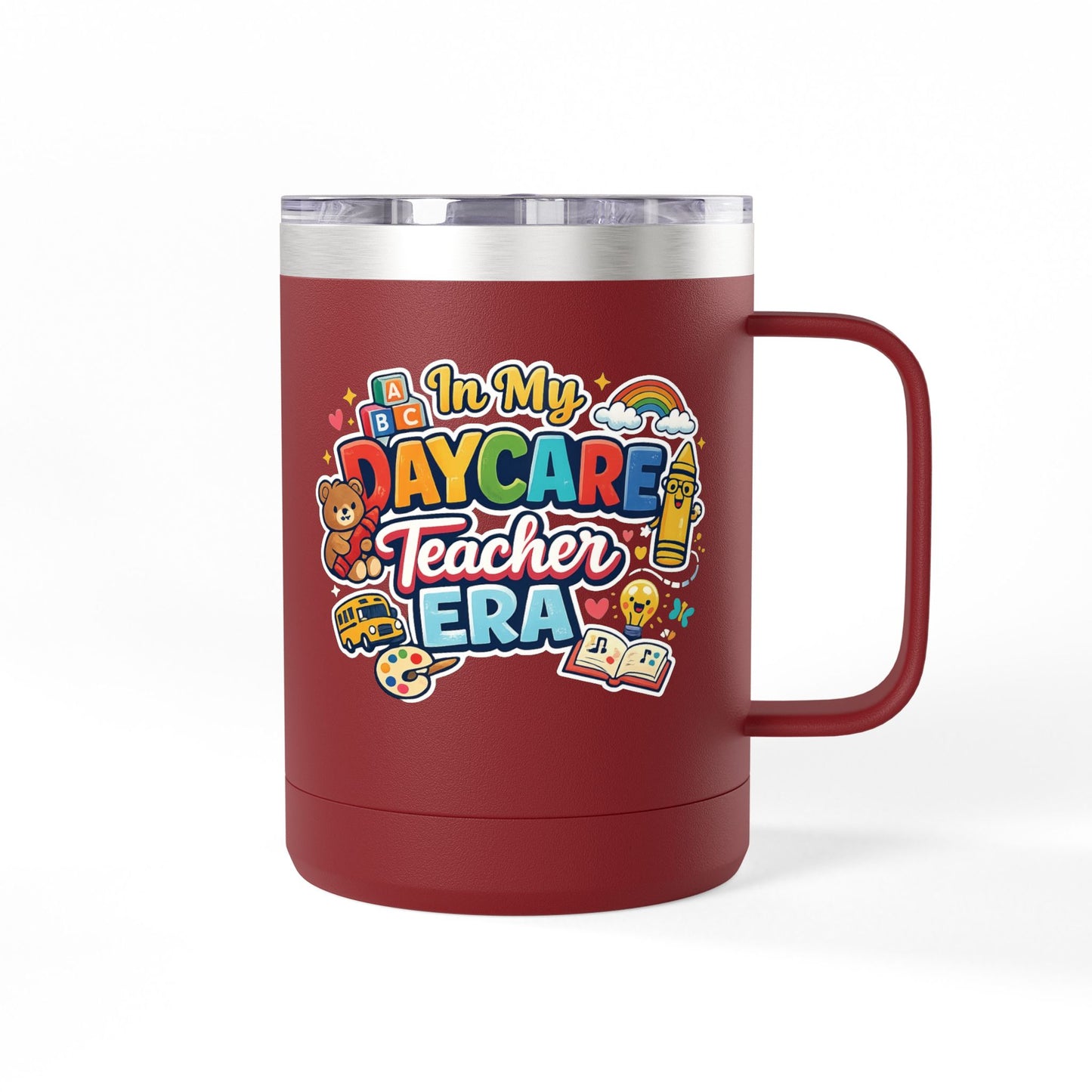 Daycare Teacher 15oz Insulated Mug "In My Daycare Teacher Era" Travel Tumbler