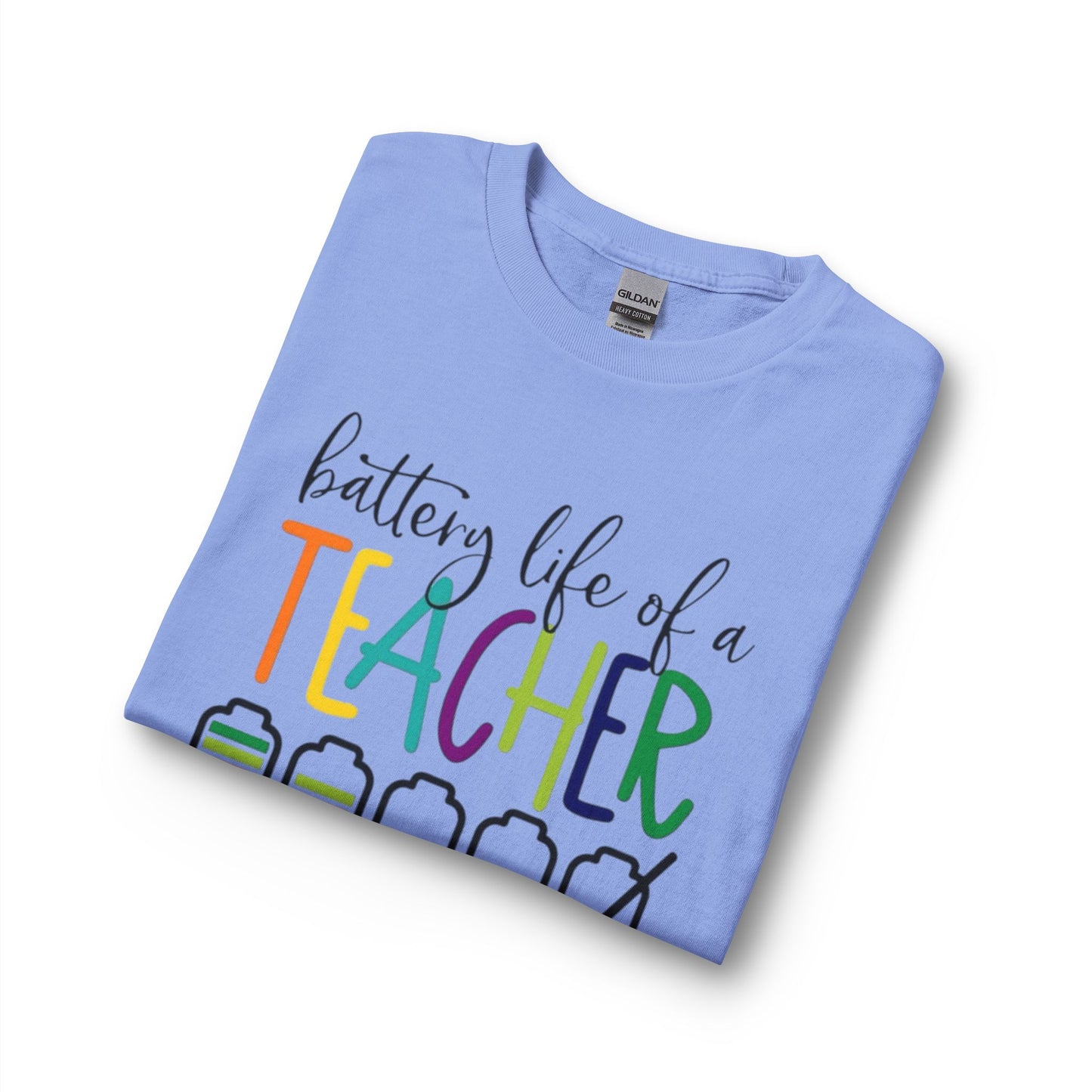 Teacher Battery Life Long Sleeve Colorful Graphic