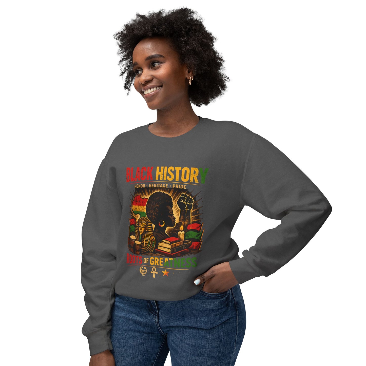 Women’s Black History Roots of Greatness Crewneck Sweatshirt