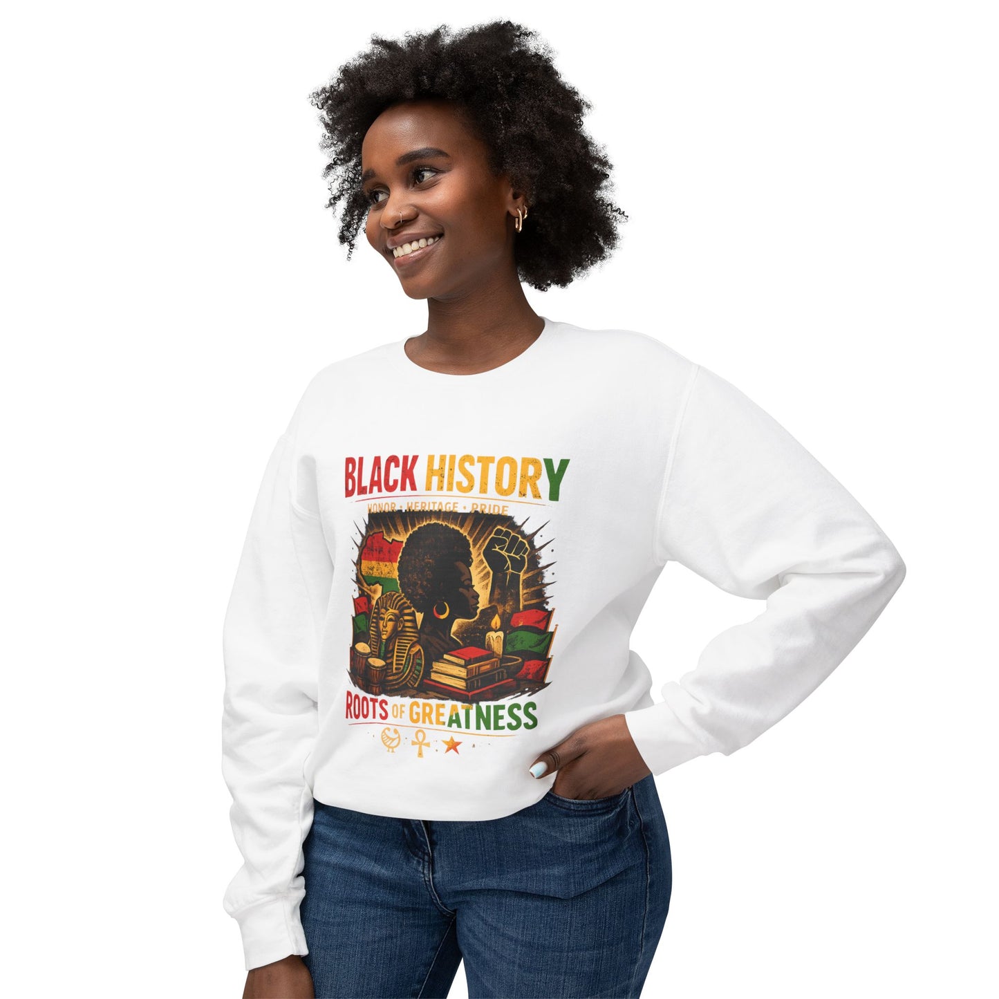 Women’s Black History Roots of Greatness Crewneck Sweatshirt