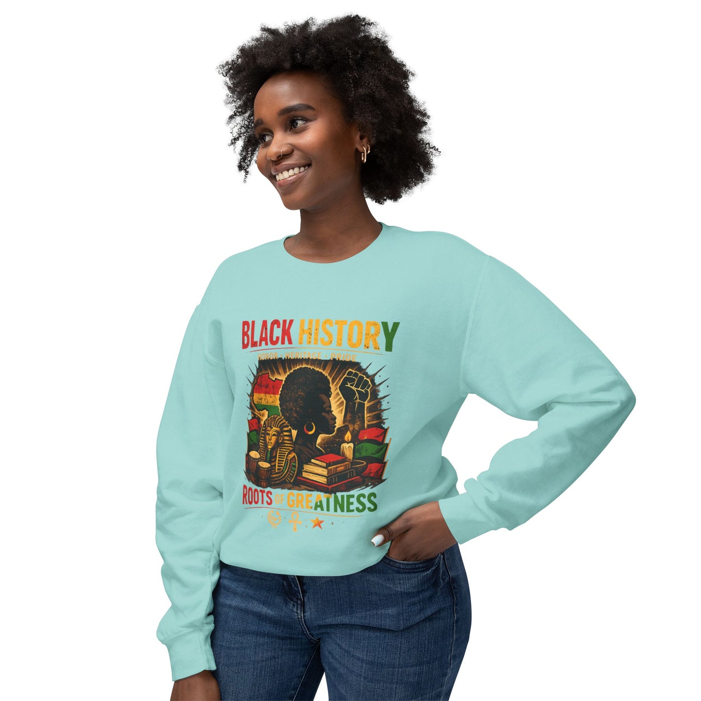 Women’s Black History Roots of Greatness Crewneck Sweatshirt