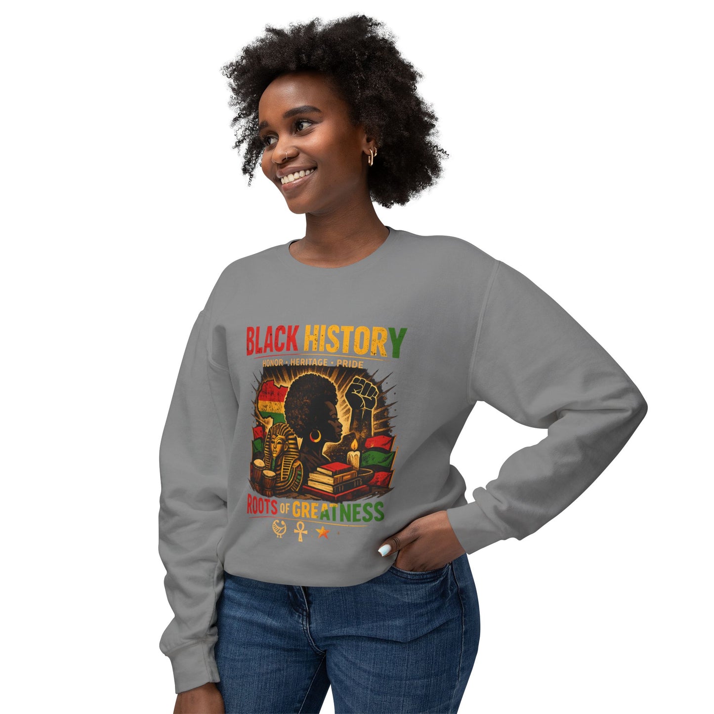Women’s Black History Roots of Greatness Crewneck Sweatshirt