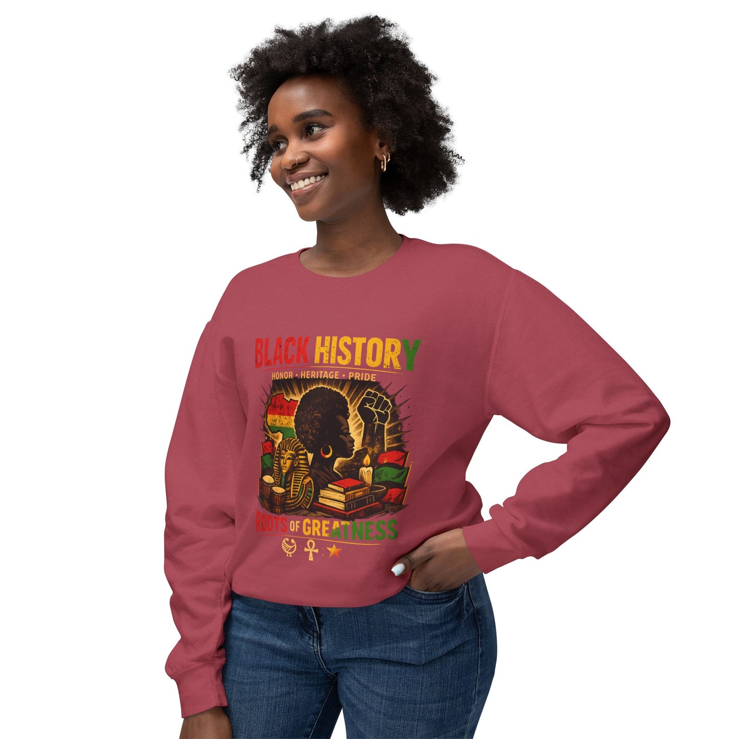 Women’s Black History Roots of Greatness Crewneck Sweatshirt