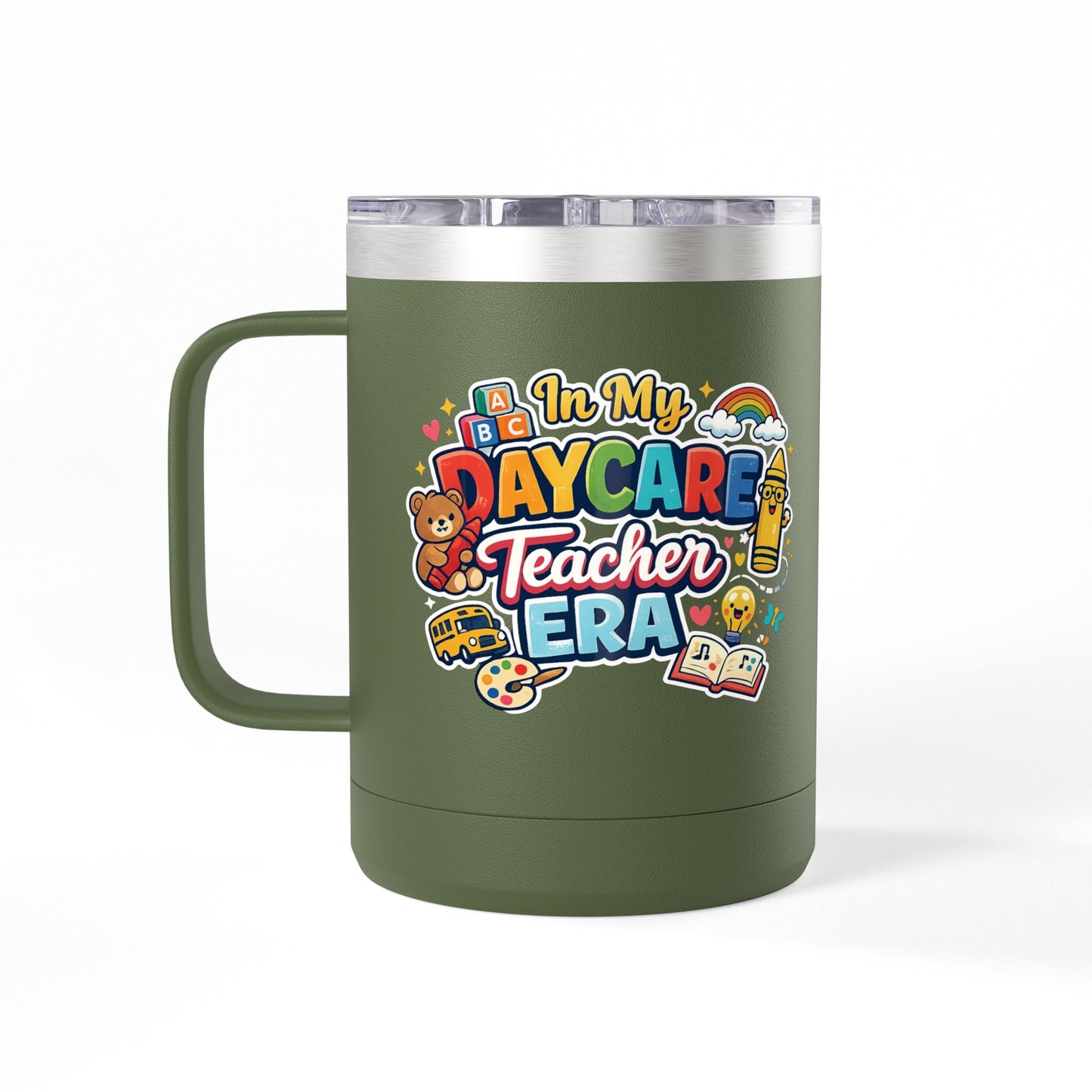 Daycare Teacher 15oz Insulated Mug "In My Daycare Teacher Era" Travel Tumbler