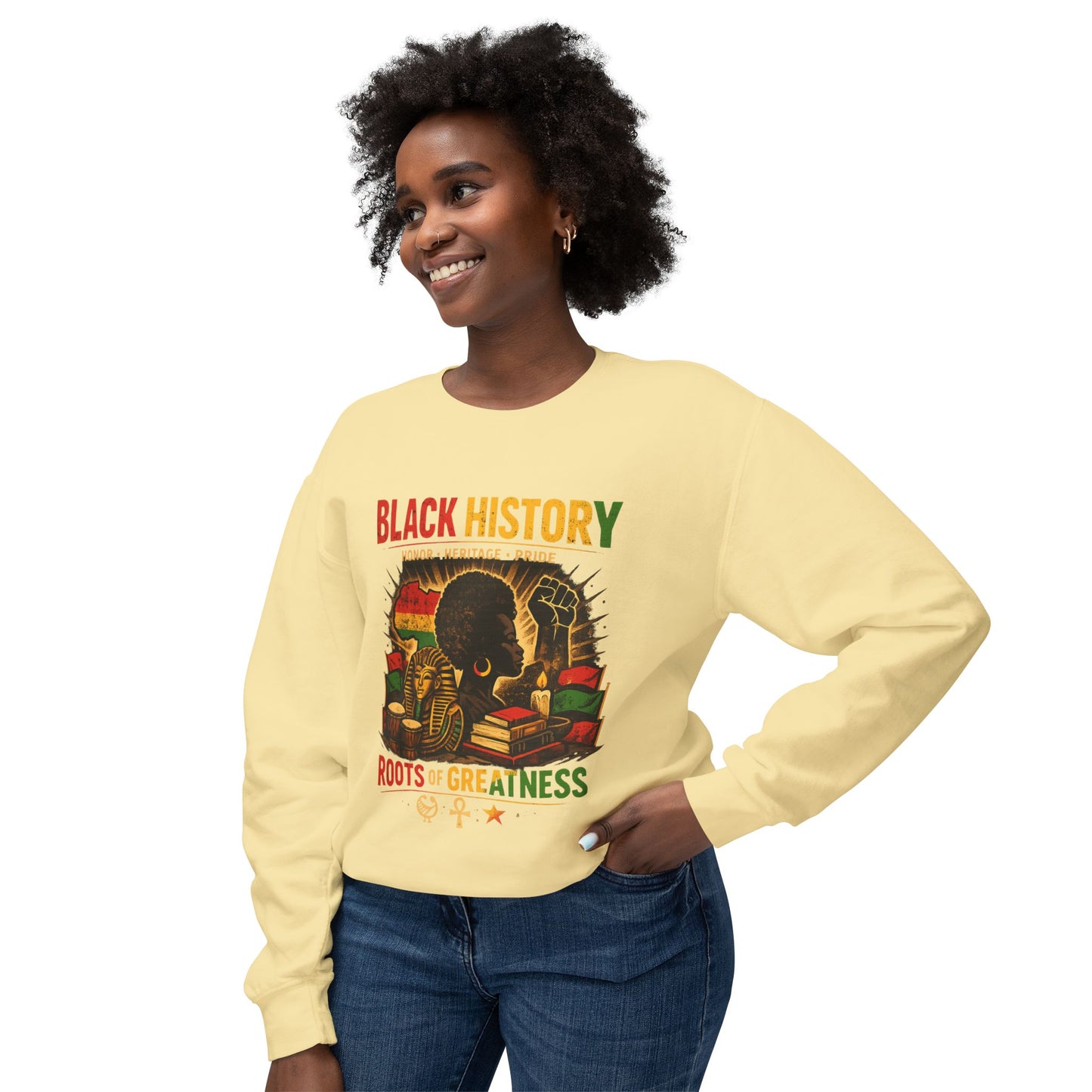 Women’s Black History Roots of Greatness Crewneck Sweatshirt